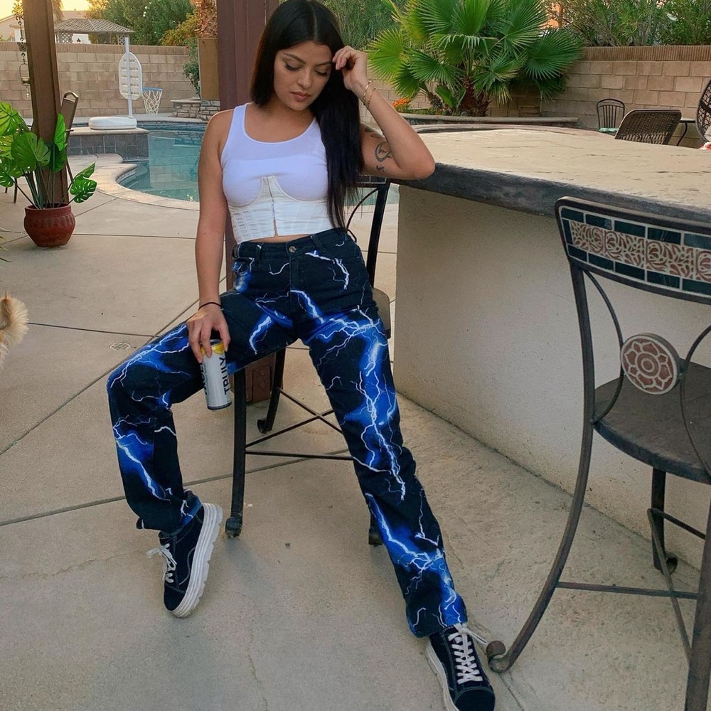 Jaded London Blue Lightning Pants